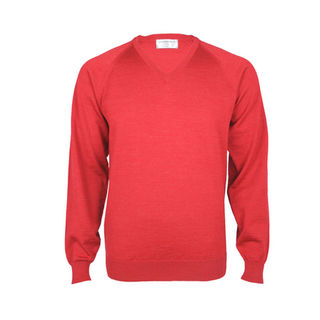Extrafine Merino Classic Fit Vee - Red