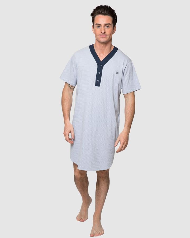 MENS NIGHT SHIRT SHORT SLEEVE KNIT